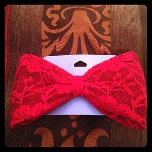 Vibrant red hair bow