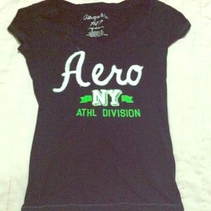 navy blue v-neck top