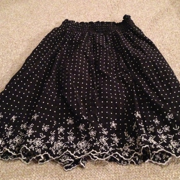 Black polka dotted skirt