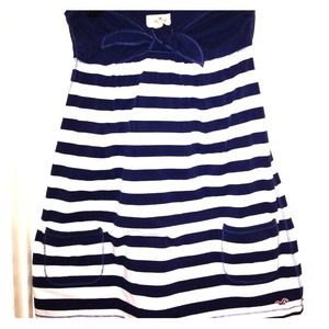 Blue & White striped mini dress