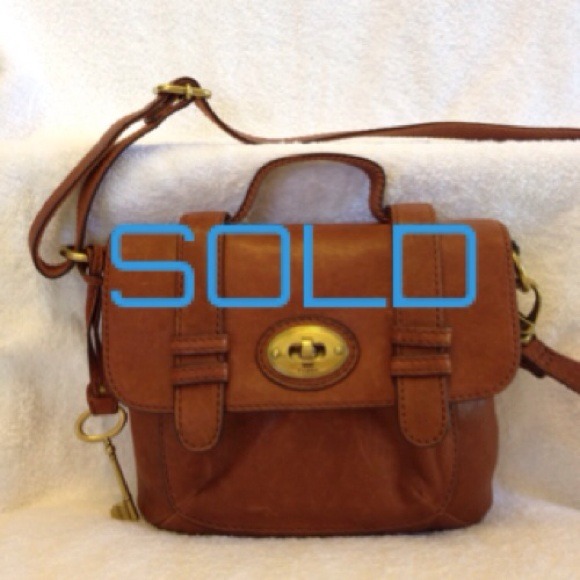 ==SOLD== Fossil Brown Leather Crossbody Satchel