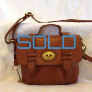 ==SOLD== Fossil Brown Leather Crossbody Satchel