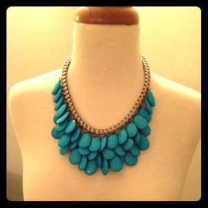 Turquoise blue statement necklace