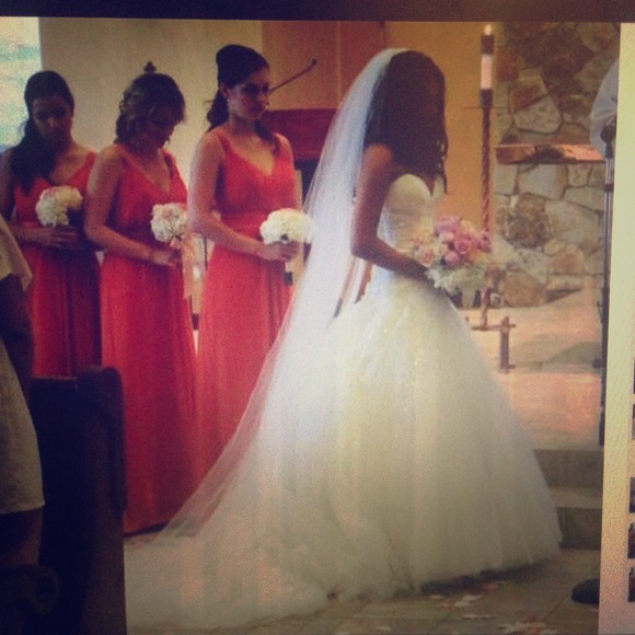 Ivory Cathedral veil with separate blusher