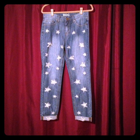 BDG High Rise Cigarette Jeans w/ Star detail