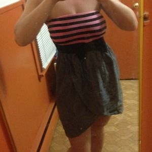 Sexy strapless dress punk rock