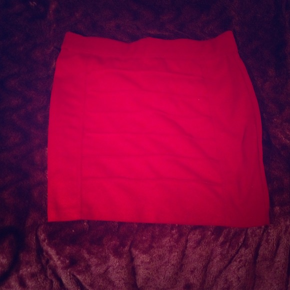 Red pencil skirt