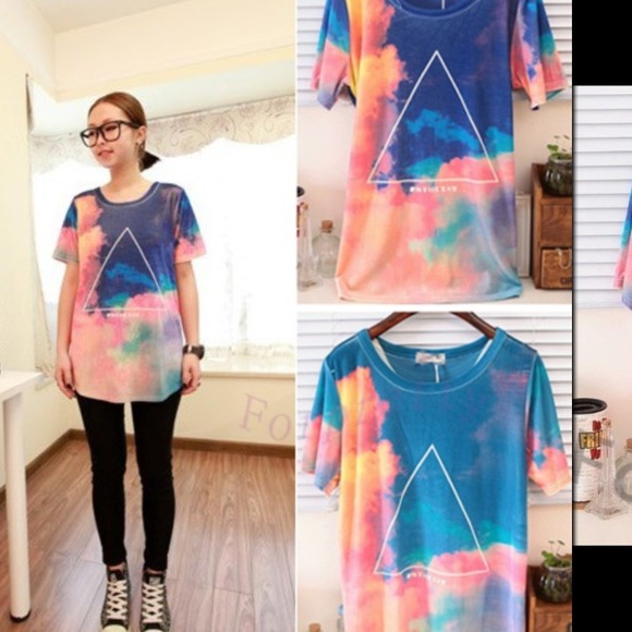 Triangle velvet tee