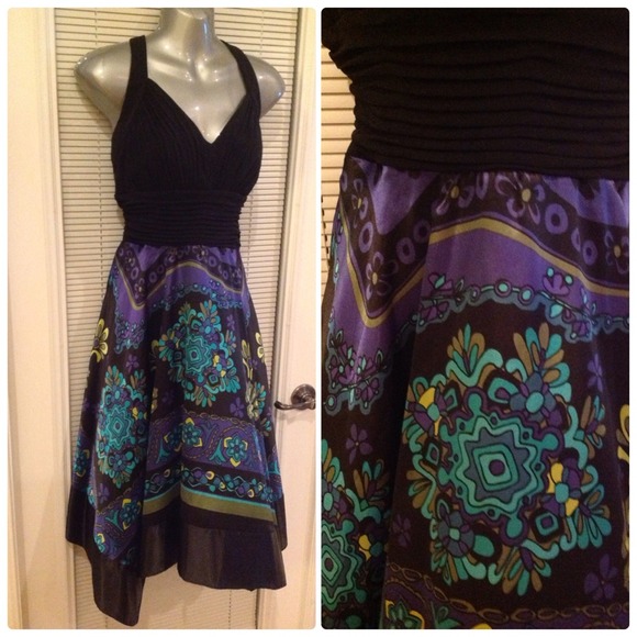 Halter sateen scarf dress