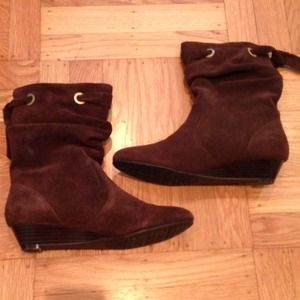 HOST PICK Brand new Brown wedge suede ankle boots