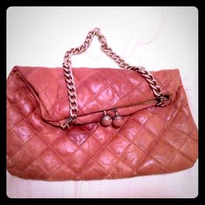 Brown quilted handbag
