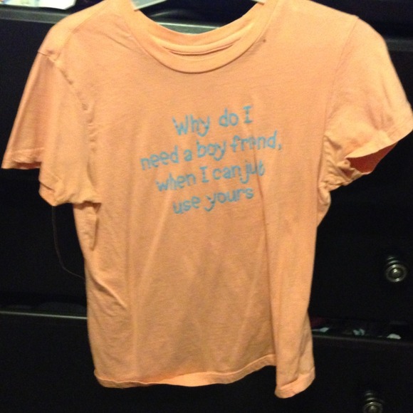 Orange shirt with wording