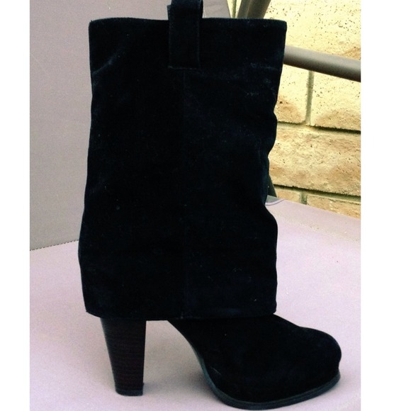 Suede Fold Over Boots NWOT