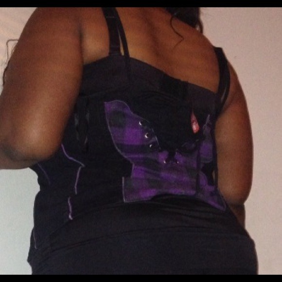 SOLD IN BUNDLE Black and purple sexy top - Picture 2 of 2