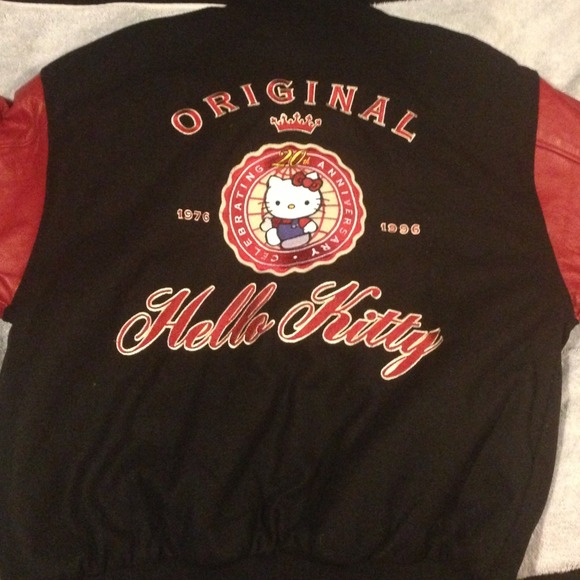 Hello kitty original leather varsity jacket