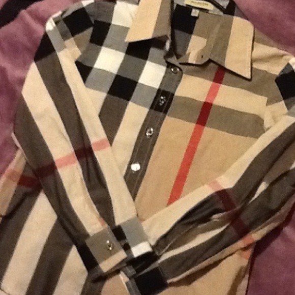 Burberry exploded check button down