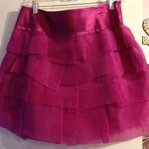 BCBG fuscia pink layered mini skirt