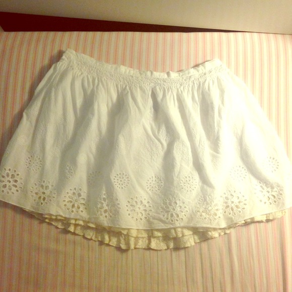 White embroidered skirt