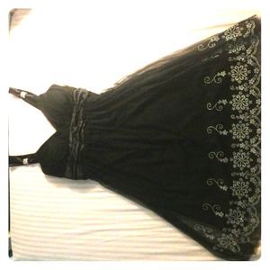 Black dress with pretty flowery design at end