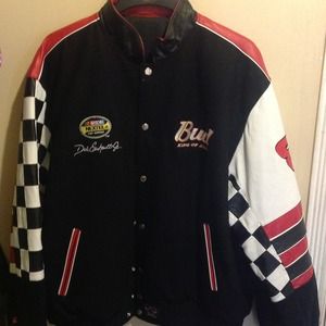 Wool and Leather Dale Earnhardt JR NASCAR Coat