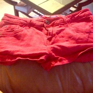 Cute red low rise shorts