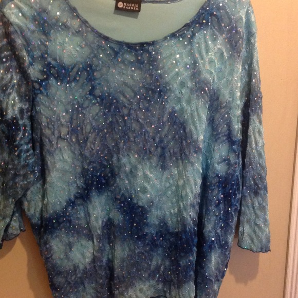 Blue fade sparkle top