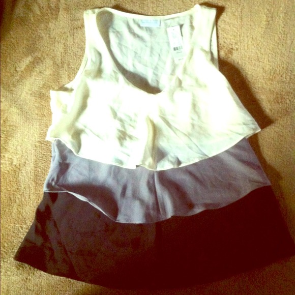 New York and Company Tiered Chiffon Top