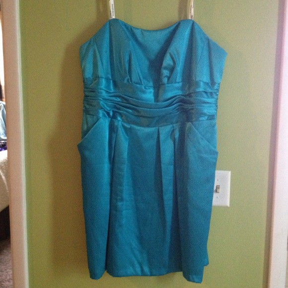 Malibu color bridesmaid dress