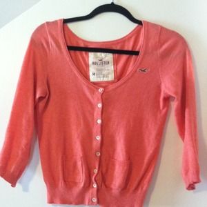 Hollister Coral Cardigan