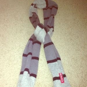 Black and Grey stripped wool scarf