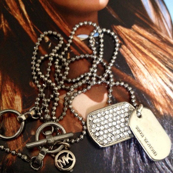 Michael Kors Necklace with Dog Tag Charms.