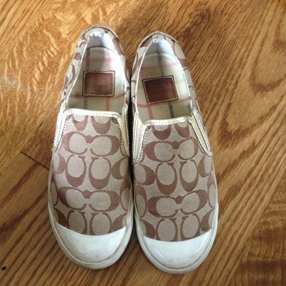 Gold Coach Slip On Sneakers