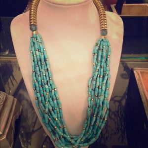 Turquoise layered  beaded necklace