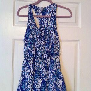 Teal cheetah print dress