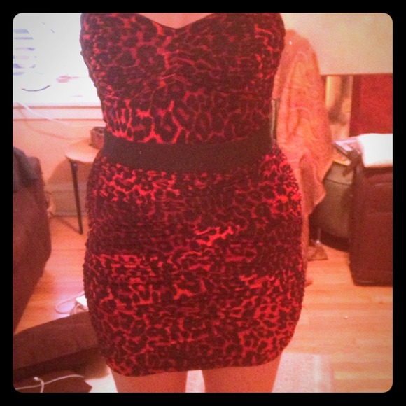 Strapless Leopard Dress