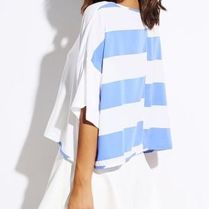 Blue and White Striped Shirt