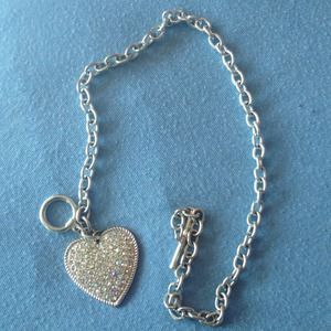 Silver heart chain necklace!