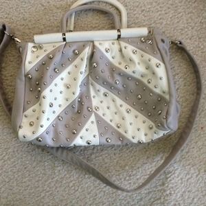 Chevron studded handbag