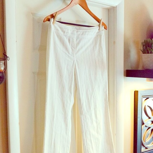 White w/Black Pinstripe Dress Pants