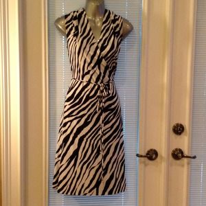 Michael Kors Zebra Print Wrap Dress