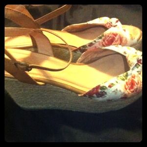 Summer floral wedges