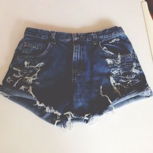 Lee High Waisted Distressed Shorts
