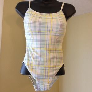 Plaid Calvin Klein one piece bathing suit
