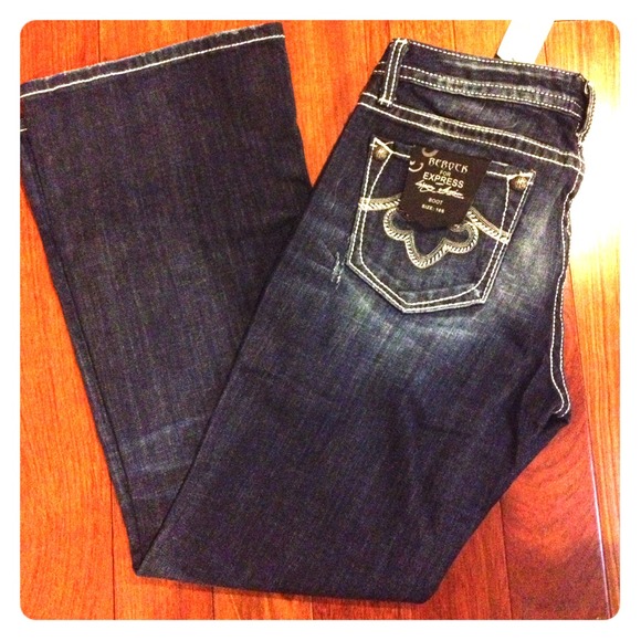 Brand new express rerock boot cut jeans!