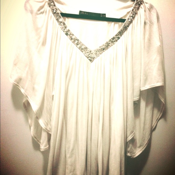 Akiko Drapey Top with Embellished Collar