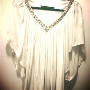 Akiko Drapey Top with Embellished Collar