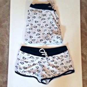 White Heart PJ Shorts + Capris