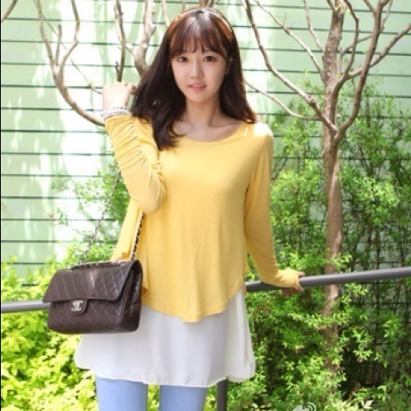 One-piece blouse in lemon color