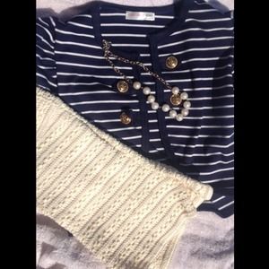 Sailor shirt pearls and lace bebe short new