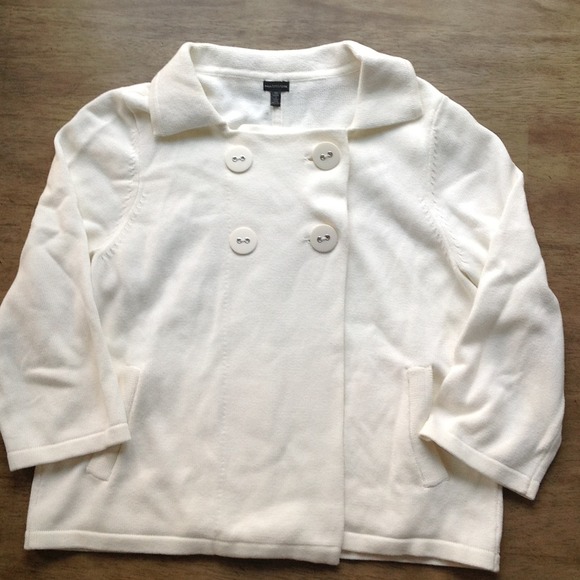 Cream pea coat style sweater